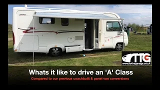 Driving an A Class v Coach built & panel van campers/motorhomes.    Ruby the Rapido 9090F.