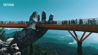 Golden bridge on Ba Na Hills, Da Nang, Vietnam