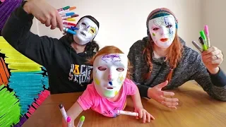 3 MARKER GAME MASTER MASK CHALLENGE vs. Mom and Dad 🎨