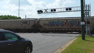 CSX intermodal and grain train on Craighead Street - Nashville, TN