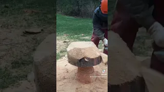 Mushroom chainsaw carving! Obsessed