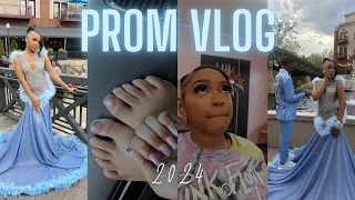 SENIOR PROM VLOG 2024+ grwm, nails, toes, hair, makeup, prom send off || Tayy Weezy