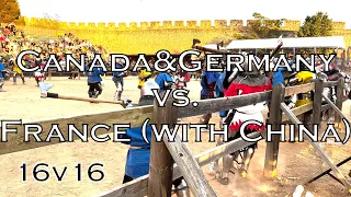 Canada&Germany vs. France (with China), 16 vs. 16, Buhurt Fight (IMCF World Championships 2023)
