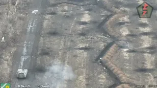 Ukrainian Tank Opens Fire On Russian Trench At Close Range Before Soldiers Finish The Job