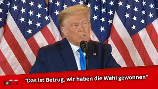 Donald Trump will Briefwahl-Auszählung stoppen lassen und spricht in erster Rede von Betrug