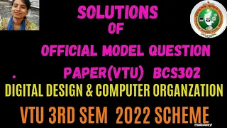 Q 1b. BCS302 Solutions of Official model Question paper DDCO | BCS302 |3rd Sem |2022 Syllabus | VTU