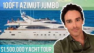 1,500,000$ Yacht Tour : 1998 100ft AZIMUT JUMBO FLYBRIDGE