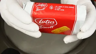 Lotus Biscoff Biscuit Ice Cream Rolls - Perfect Summer Treat!  (-30°C) | No Talking | ASMR