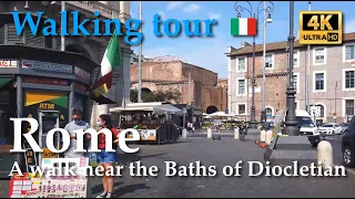 Rome, Italy【Walking Tour】Baths of Diocletian | R.XVI / R.XVII / R.XVIII - [9/10] - 4k