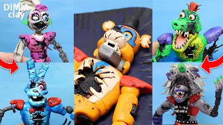 All Shattered ANIMATRONICS Compilation (Glamrock Freddy, Monty, Bonnie, Chica and Roxanne Wolf) clay