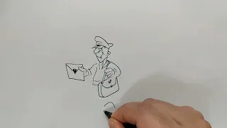 #041 So zeichnest Du einen Briefträger//how to draw a postman//Cartoon