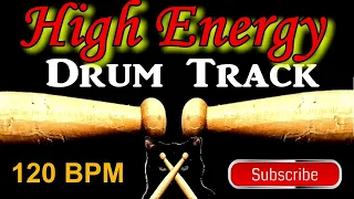 High Energy Funk Rock Drum Track, 120 BPM, Instrumental Drum Beat for Bass Guitar Backing Beat 🥁 559
