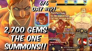 2,700 GEMS THE ONE ESCANOR SUMMONS!! 6/6 DAY 1 ON GLOBAL?!? - Seven Deadly Sins: Grand Cross