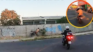 TENTOU ATRAVESSAR O MURO NA FUGA DE MOTO