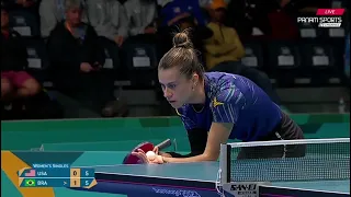Lily Zhang chopping vs Bruna Takahashi, 2023 Pan American Games