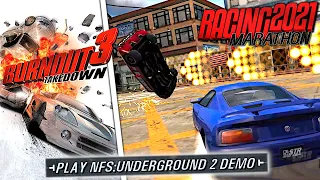 Burnout 3 Takedown + Hidden NFS Underground 2 Demo! | Racing Marathon 2021 | KuruHS