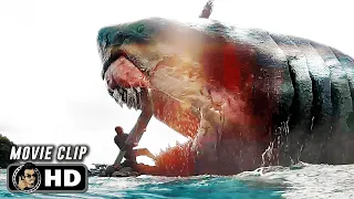 Man Vs Shark Fight Scene | MEG 2 THE TRENCH (2023) Action, Movie CLIP HD