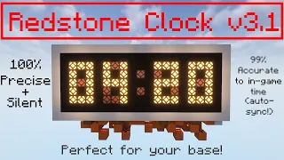 Redstone Clock v3.1 - A tiny Minecraft digital clock that syncs to in-game time