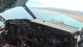 Boeing Business Jet approach and landing into Nice Côte d’ Azur airport
