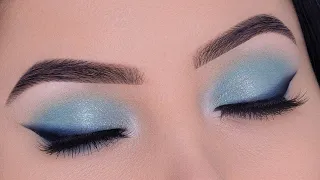 Get the Look:  Flawless Soft Blue Eye Makeup + Smokey Eyeliner