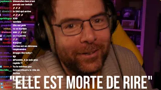 Sorina est en fou rire après la réflexion de Jdg