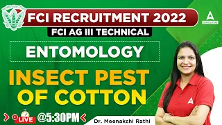 FCI Manager & FCI AG 3 Technical | Entomology by Dr Meenakshi Rathi | Insect Pest of Cotton