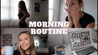 SCHOOL MORNING ROUTINE + skincare & natural makeup routine! ☀️🧚🏼‍♀️