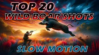 🔥Top 20 🐗🐗Wild Boar  Shots compilation🐗🐗 on Slow-motion🍺