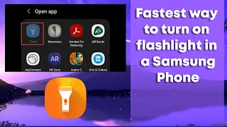 Fastest Way To Turn on Flashlight in a Samsung Phone || Side Bar/Double click