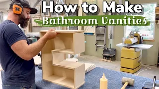 Easy Bathroom Vanity Build || How to Build Floating Cabinets