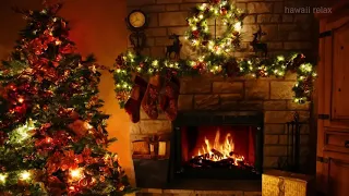 Beau Feu de Bois🔥 Crépitant et Musique de Noël🎅 ✦ Beautiful Crackling Fire and Christmas Music ✦ 1H