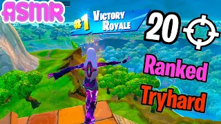 ASMR Gaming 🍀 Fortnite Ranked Tryhard Victory Relaxing Gum Chewing + Controller Sounds Whispering 🎧