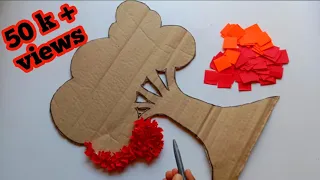 How To Make Beautiful Paper Tree Art | Diy Wallhanging Craft Ideas | Tree Craft