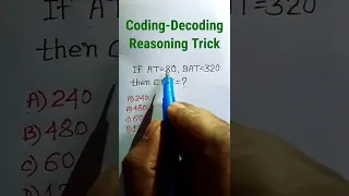 Coding-Decoding Reasoning Trick| Reasoning Classes| Reasoning SSC CGL Questions| #shorts