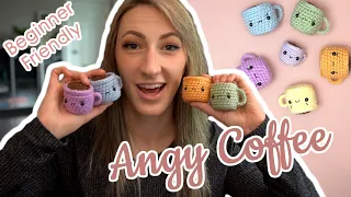 Upset/Angy Coffee Crochet Tutorial! BEGINNER FRIENDLY!