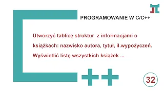 Programowanie C++ Zad.32 -  Struct - Tworzenie struktury książki