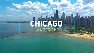 Chicago Lakefront - Empty Beach Parks at the end of quarantine | 4K drone footage