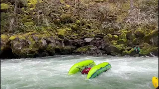 Cataraft Racers at Ram's Horn during Upper Wind Whitewater Festival