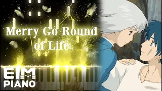 【Howl's Moving Castle】 Merry Go Round of Life | Piano Cover