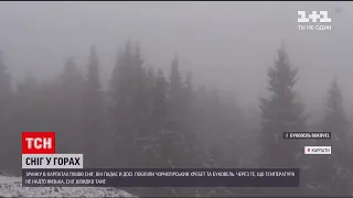 Новини України: у Карпатах на схилах Чорногірського хребта та Буковеля випав сніг