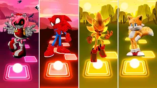 Amy Exe 🆚 Spider Sonic 🆚 Super Sonic Shadow 🆚 Tails Sonic | Sonic Team Tiles Hop