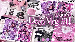 deco vlog #1! 🎀 (binder flip through, kpop deco with me, sticker recos & deco + sticker tips) ੈ♡˳