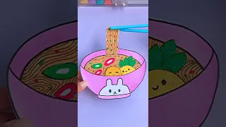 DIY Ramen with paper  🍜🤤 #shorts #tonniartandcraft #youtubeshorts #art #love #craft