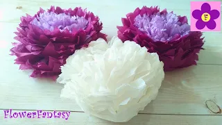 Пышные цветы из салфеток просто и красиво/paper craft idea