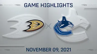 NHL Highlights | Ducks vs. Canucks - Nov 9, 2021