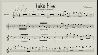 Paul Desmond - Take Five (sheet music & Backing track for saxophone alto)