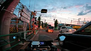 [uncut] Tokyo Motorcycle Ride to Saitama 25km Sunset Relaxing 55 mins POV