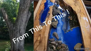 Epoxy Resin Table # Grand Canyon Rendition ! From Tree To Table … #Epoxy Waterfall Tutorial