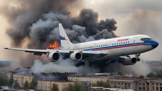 13 Minutes Ago! Russian IL-96 Plane Carrying Russian President and Ministers Explodes at Moscow Bord
