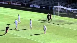 Barcelona’s 17-year-old Carles Alena scores a solo worldy v Roma in the Uefa Youth League